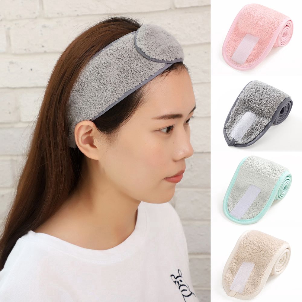 Bông tẩy trang tái sử dụng sợi siêu vi bằng cotton hoặc Băng đô đội đầu dùng khi rửa mặt