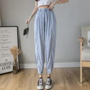 Quần Jean Dài Mỏng Lưng Cao Co Giãn Tốt Thời Trang Mùa Hè Cho Nữ | BigBuy360 - bigbuy360.vn