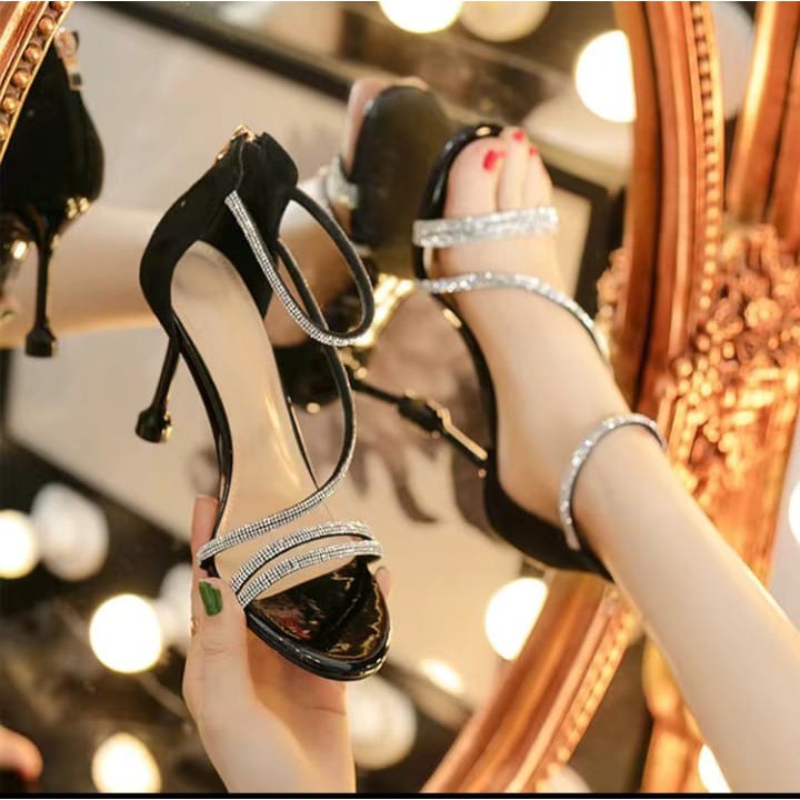 Giày cao gót mũi hở -Cao gót nữ tiểu thư phong cách nhẹ nhàng