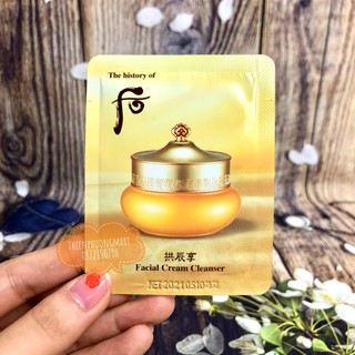 GÓI DÙNG THỬ KEM TẨY TRANG LÀM SẠCH LÀN DA WHOO VÀNG - THE HISTORY OF WHOO FACIAL CREAM CLEANSER
