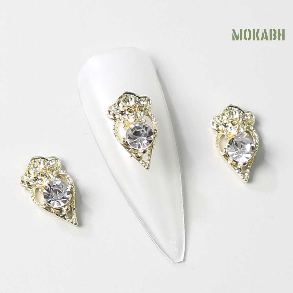 Set 10 Phụ Kiện Trang Trí Móng Tay Nghệ Thuật Bằng Hợp Kim Nhiều Hình Dạng Không Phai AB Phong Cách Vintage Charms Dành Cho Nữ