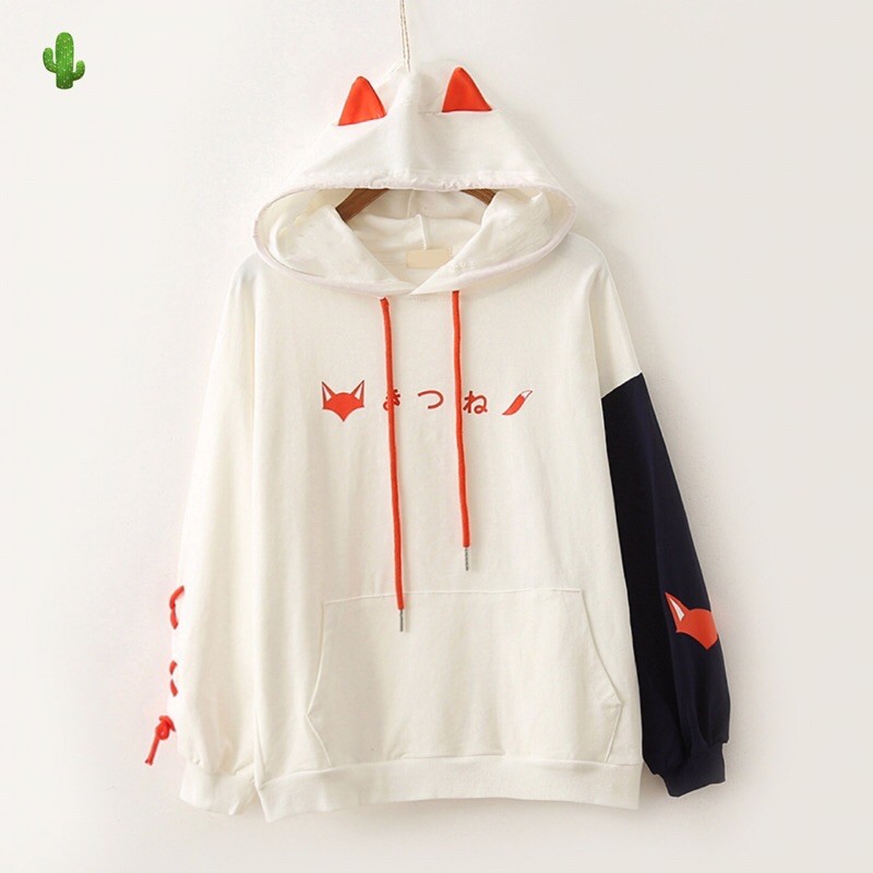 🌵Áo khoác nỉ hoodie cáo phối dây nơ đẹp mắt, form 40-60kg | BigBuy360 - bigbuy360.vn