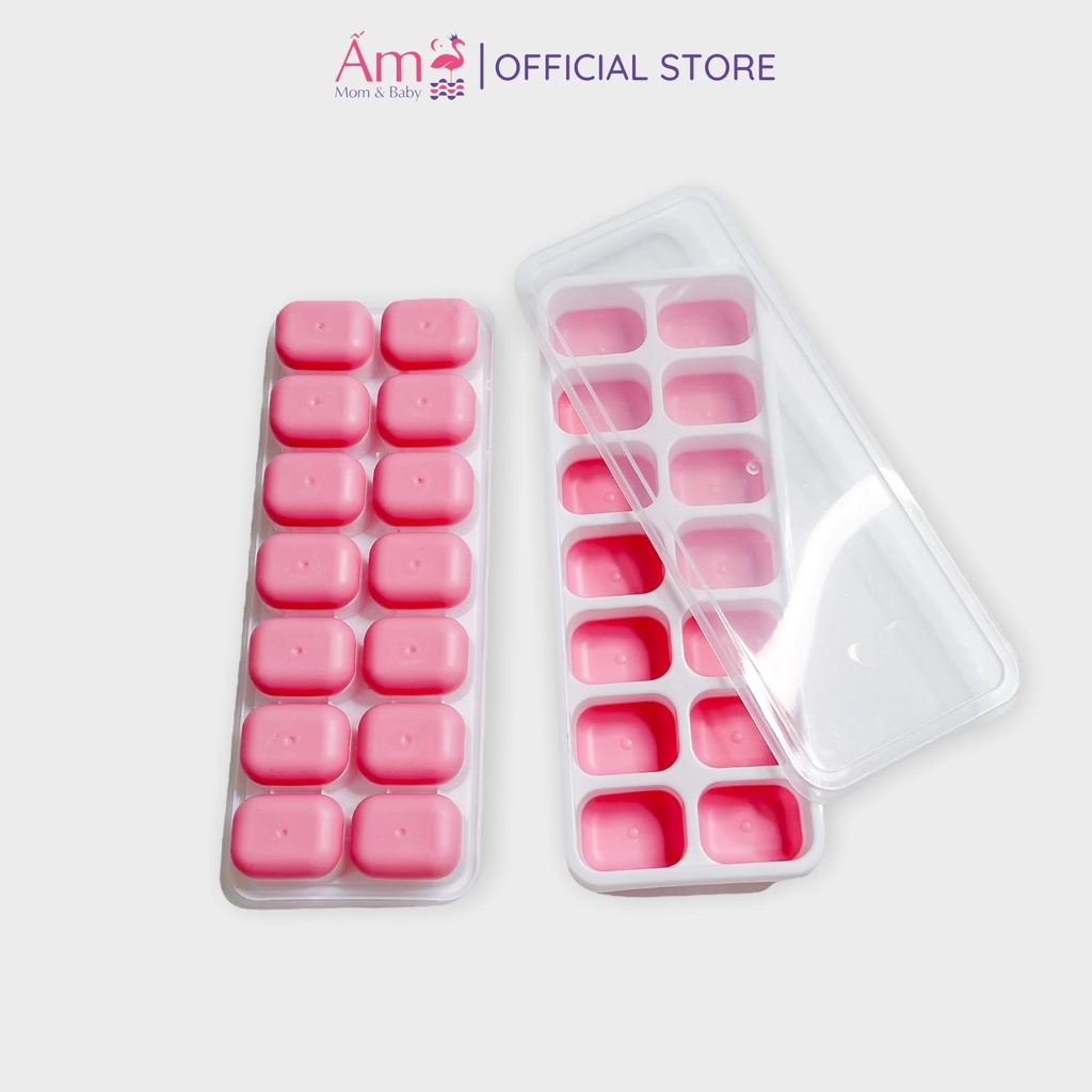 Khay Trữ Đông Đồ Ăn Dặm Silicon Cho Bé Ấm Baby Khuôn Làm Đá Bảo Quản Thức Ăn Ấm Gift Decor