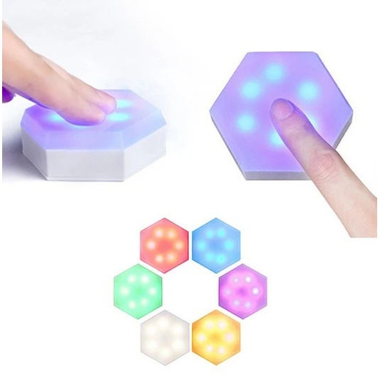 [ 1PCS RGB LED Simple and Portable Light Wall Lamp][Touch Sensor Light Wall Decoration Wall Light][Battery Powered Wireless Night Light ]