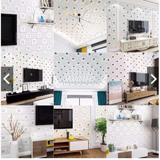 Xốp dán tường 3d kt 70x70 cm sẵn keo bóc dán , chống ẩm mốc | BigBuy360 - bigbuy360.vn