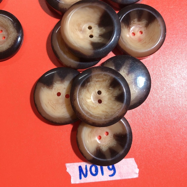 Combo 5 cúc áo,khuy áo,nút áo nâu đen loang màu N016-N019