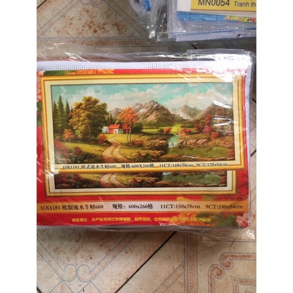 Tranh Thêu Kín Mẫu Phong Cảnh - chưa thêu - 148*70cm - Tranh Thêu Monalisa - DX1181