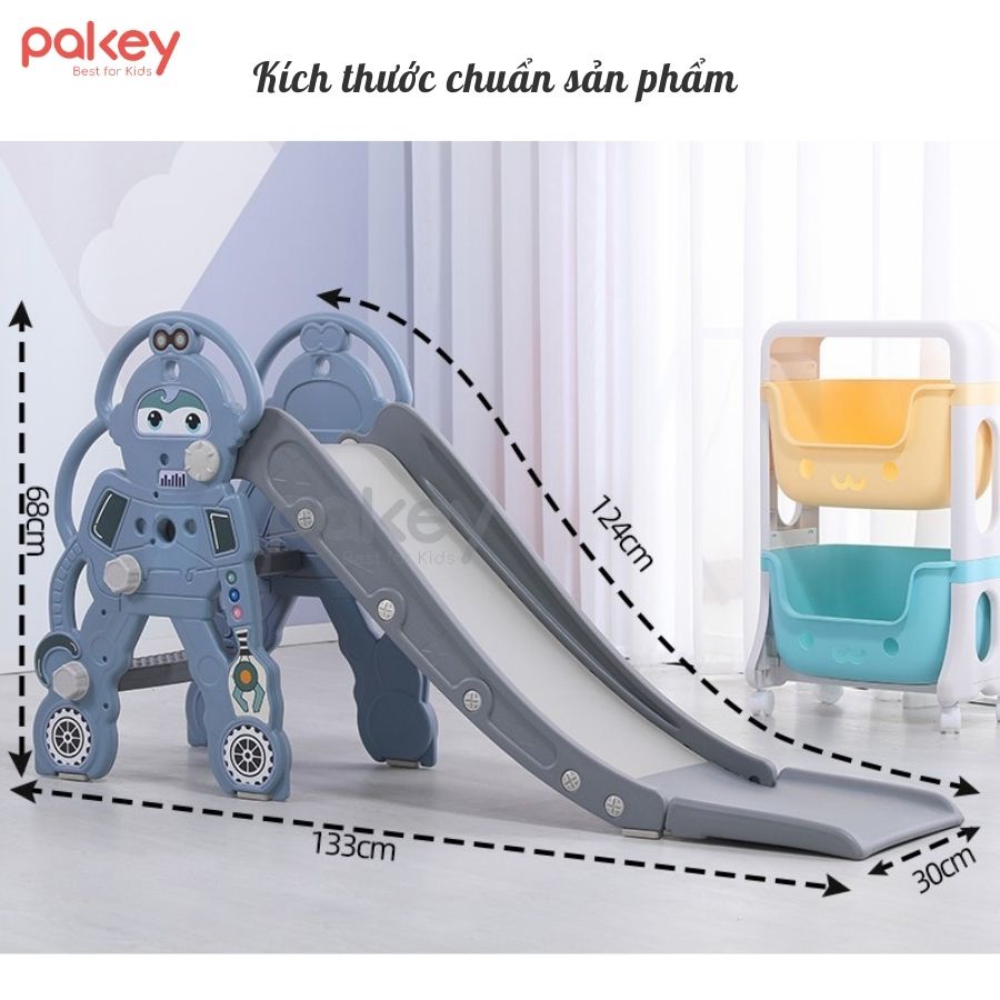 Cầu trượt cho bé Pakey, TẶNG KÈM Bộ Bóng Rổ cầu trượt hàng dày SALE CỰC RẺ nhiều mẫu mới nhất