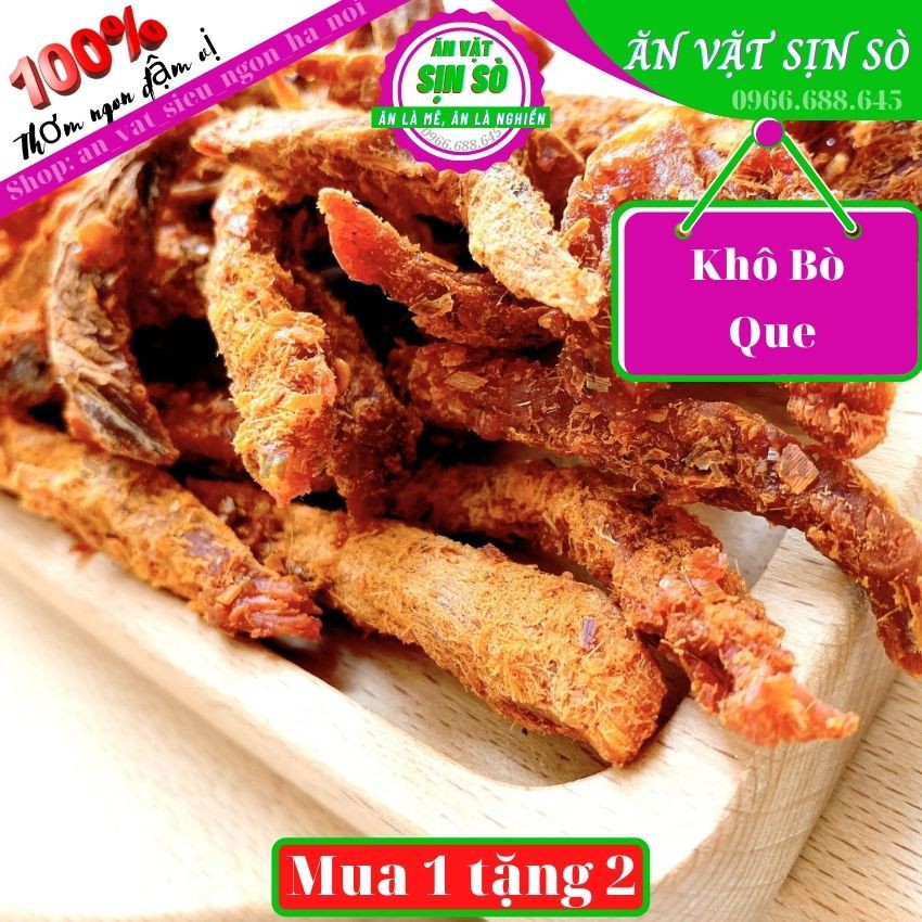 300gr Khô bò que Tiệm Ăn Vặt nhà SÒ, Khô Bò que cay cay Tiệm đồ Ăn Vặt SỊN SÒ Thơm Ngon Đậm Vị