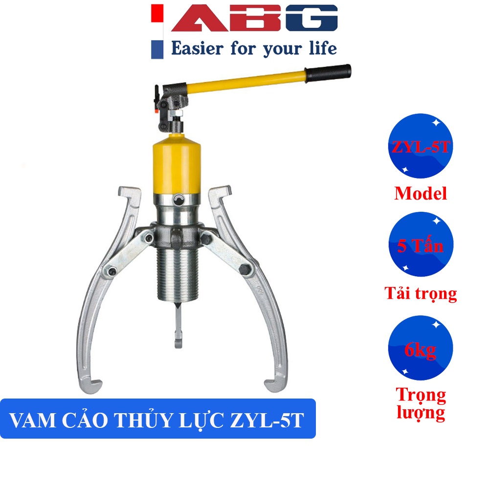 Vam Cảo Thủy Lực ABG ZYL-5T Chuyên Dùng Tháo Lắp Vòng Bi Bằng Hệ Thống Thủy Lực Gắn Liền Trên Thân Và Tay Bơm Tích Hợp
