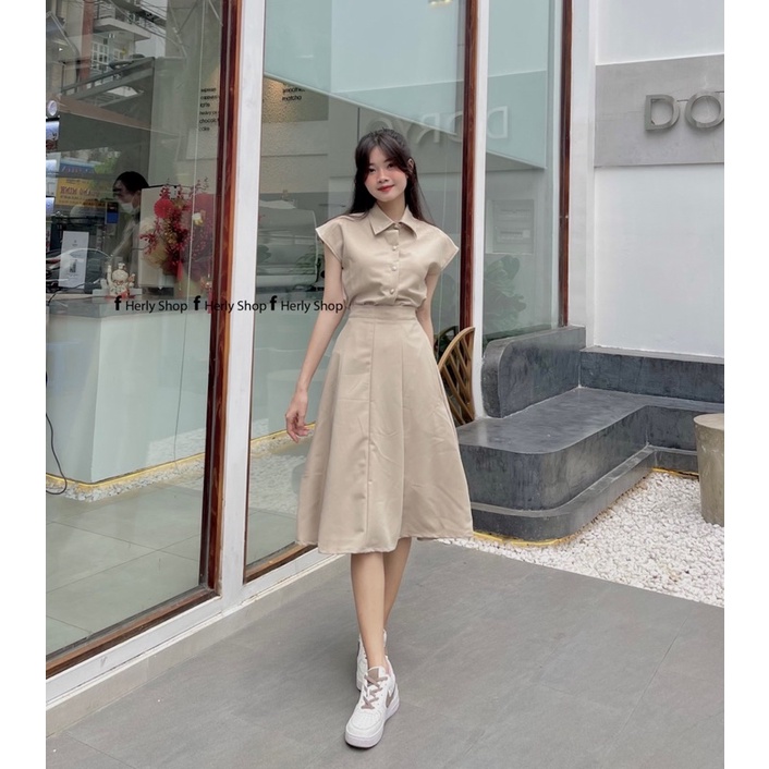 SET ÁO TAY DƠI CHÂN VÁY MIDI