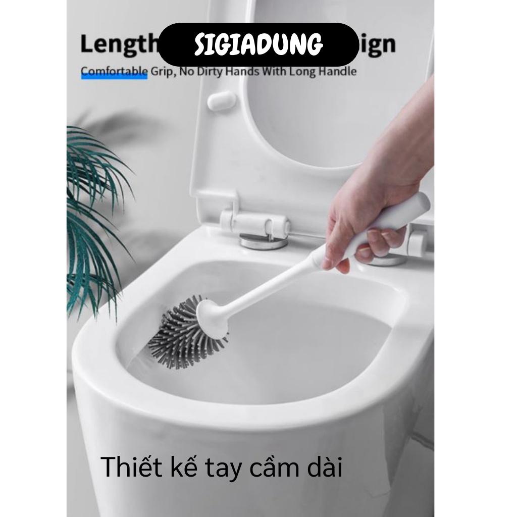 [SGD] Cọ Chà Toilet - Bộ Chổi, Cọ Bồn Cầu Silicone Diệt Khuẩn Tới 90% Kèm Khay Đựng 8205