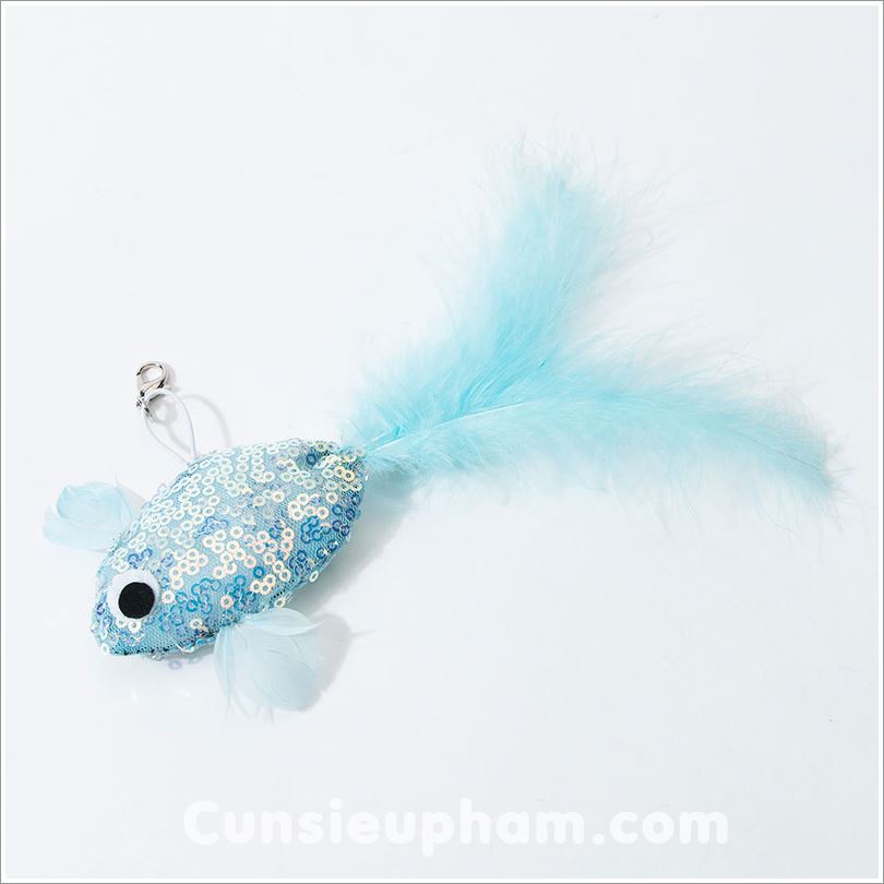 Cần câu đồ chơi tròn hình chú chim cho mèo