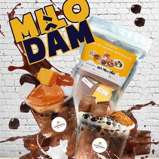 Set Nguyên Liệu Milo Dầm Trân Châu 18-20 ly, Siêu Topping Vaobep365