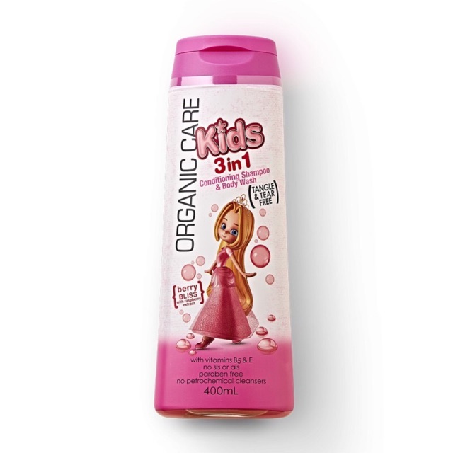 Sữa tắm  &amp;  gội tự nhiên 3IN1 Organic Care Berry Bliss 400ml (màu hồng)
