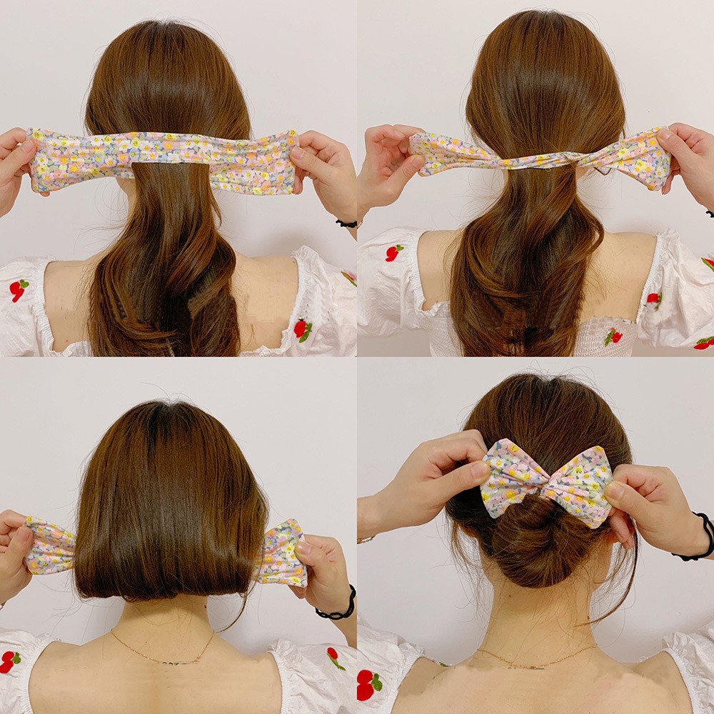 [Mã SKAMCLU8 giảm 10% cho đơn từ 100K] Búi tóc nơ vải Hàn Quốc xinh xắn HOT TREND cho nữ
