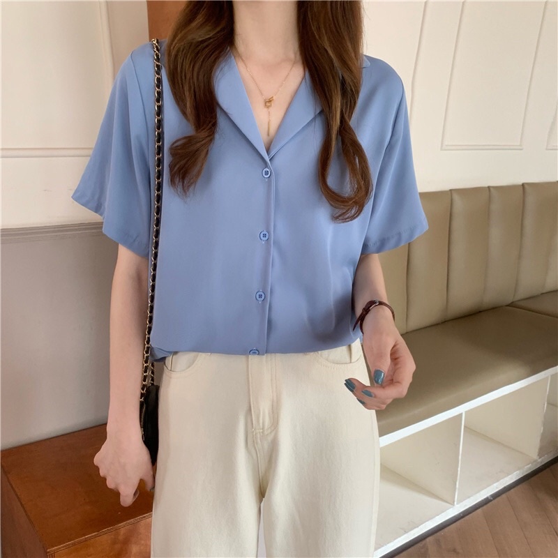 Áo sơ mi nữ cổ vest đa màu phong cách hàn quốc SP006 gomtrend