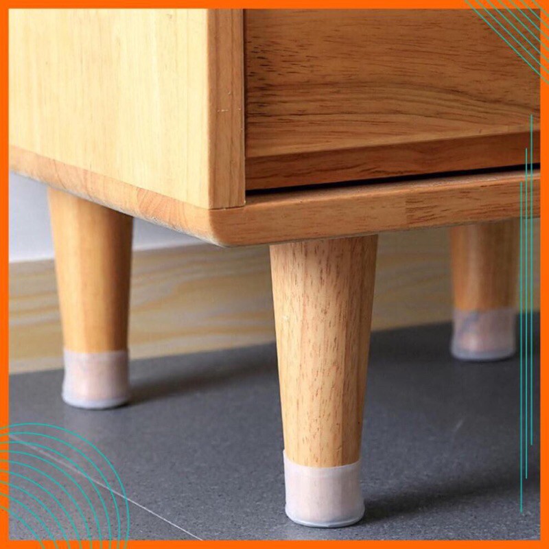set 4 vỏ bọc chân bàn ghế silicon chống xước sàn giảm ồn