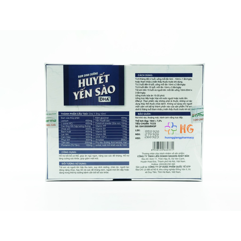 Đạm dinh dưỡng Huyết Yến Sào DHA+. Hỗ trợ bồi bổ cơ thể, tiêu hóa tốt, tăng cường sức đề kháng, ăn ngon ngủ ngon cho bé