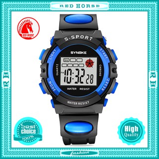 Đồng hồ điện tử trẻ em bé trai, bén gái Synoke 26899 (xanh)