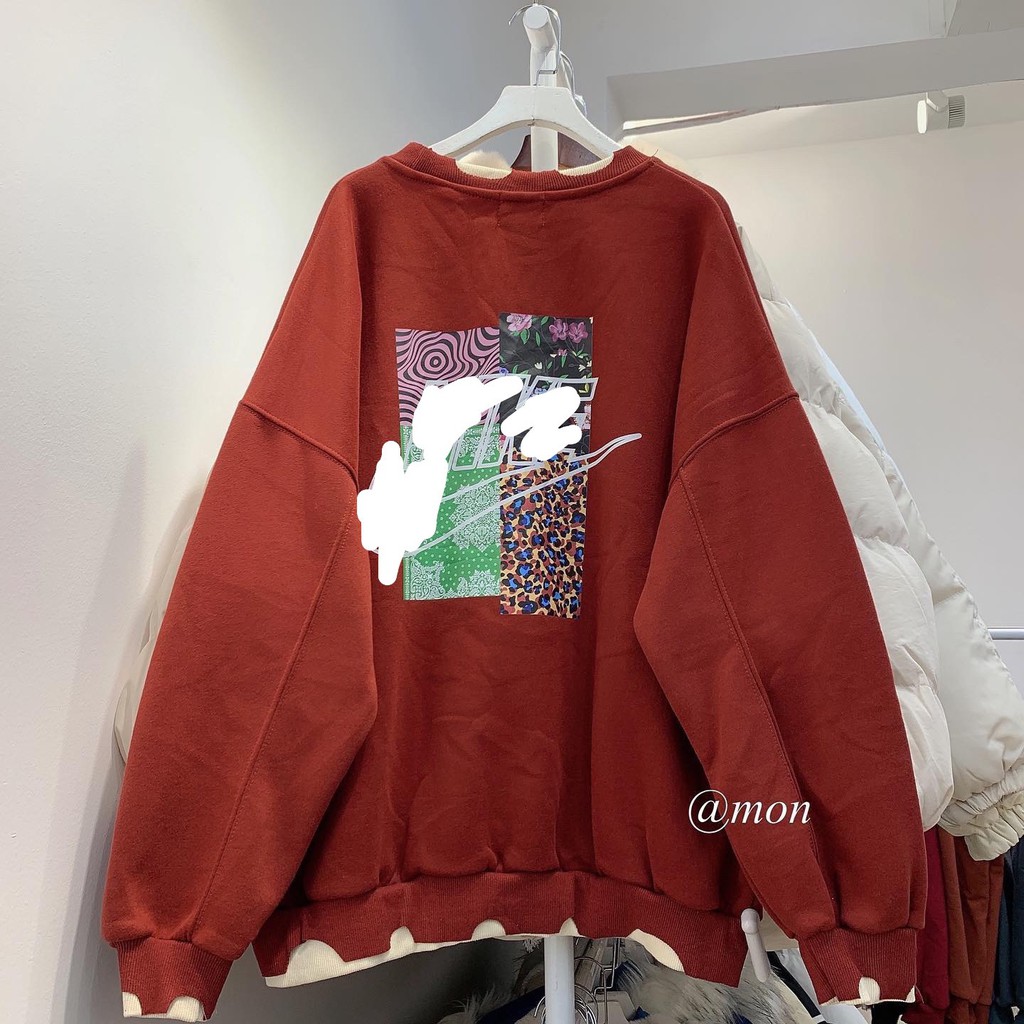 2101099 Áo sweater nỉ bông holiday - áo nỉ bông dày form oversize thời trang ulzzang | BigBuy360 - bigbuy360.vn