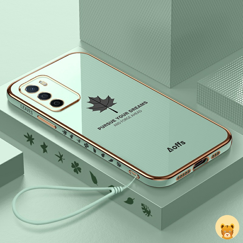 Ốp Điện Thoại Mạ Điện Trơn Mịn Sang Trọng Có Dây Đeo Cho Oppo A16