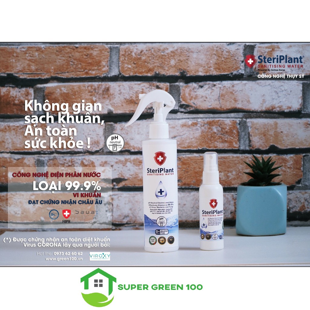 Nước Rửa Tay, Sát Khuẩn, Nhập Khẩu Thuỵ Sỹ SteriPlant | BigBuy360 - bigbuy360.vn