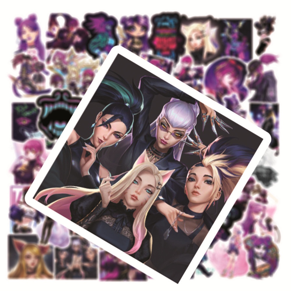 Stickers game LOL hình K/DA nhóm nhạc Liên Minh Huyền Thoại Ahri K'aisa Akali Evelynn