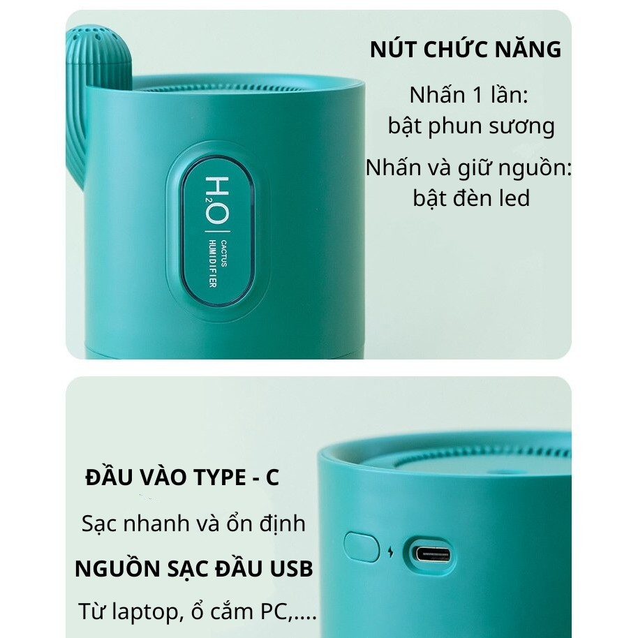 Máy xông tinh dầu phun sương tạo ẩm tích điện 6h TiLoKi TPG.02 dung tích 300ml