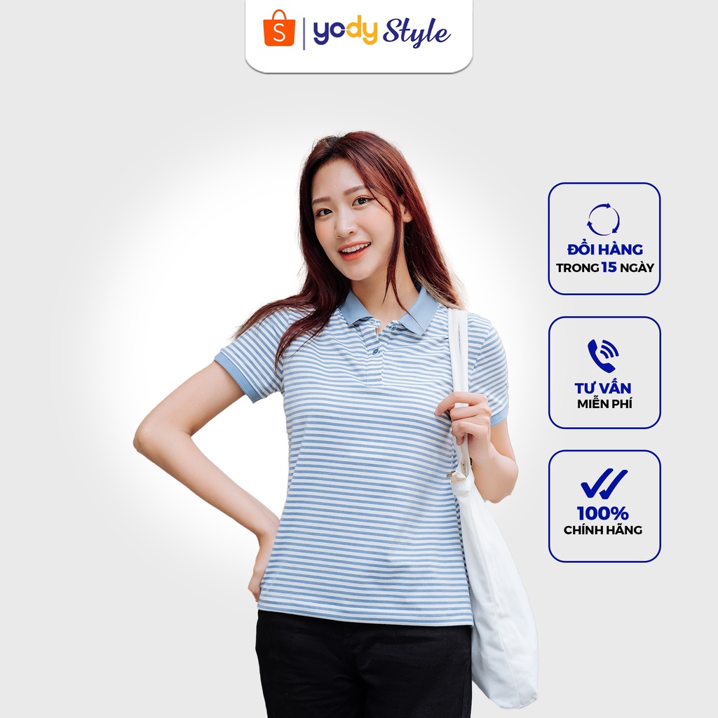 Áo phông polo YODY kẻ nữ Melange trẻ trung và vô cùng năng động - APN4172 | BigBuy360 - bigbuy360.vn