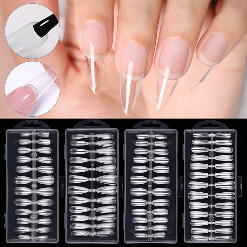 Set 240 móng tay giả UR SUGAR trong suốt che phủ toàn diện tiện dụng