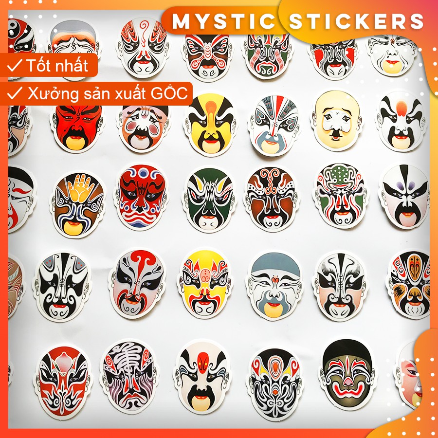 [MẶT NẠ-RẺ VÔ ĐỊCH] Set 35 sticker chống nước size 3-5cm, dán điện thoại, sổ, bullet journal, xe máy, mũ bảo hiểm ...