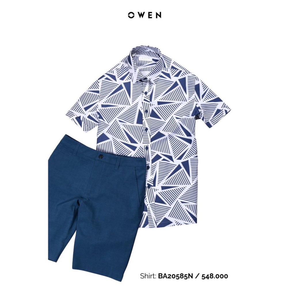 OWEN - Áo sơ mi ngắn tay Owen vải sợi tre 20585 - Áo sơ mi nam [Cam kết chính hãng]