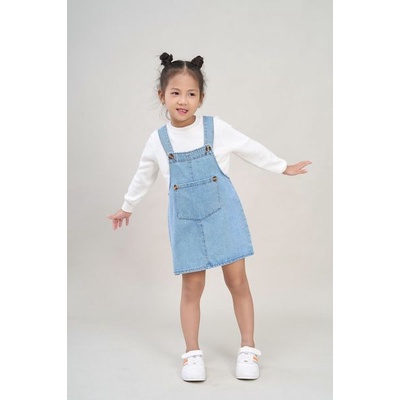 Váy Yếm Cho Bé Gái , Váy Jeans Dáng Suông Rộng Túi Bụng Cá Tính Thương Hiệu YODY KID4341