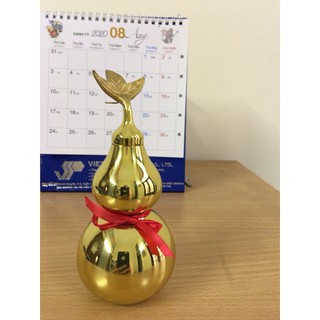 Hồ lô phong thủy trơn bằng đồng 8, 10, 12cm mở nắp có móc treo