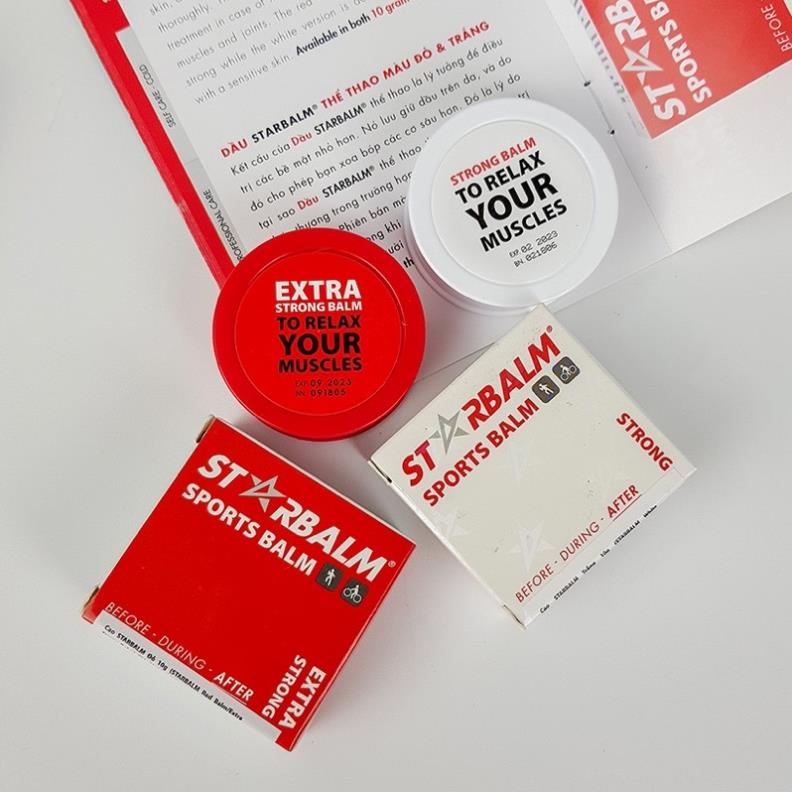 Cao thể thao Starbalm, hỗ trợ giảm đau, chiết xuất dầu cù là đỏ an toàn tuyệt đối, lọ 10g