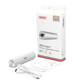BỘ CHIA USB TYPE-C RA 3 CỔNG USB 3.0 UNITEK Y-3095