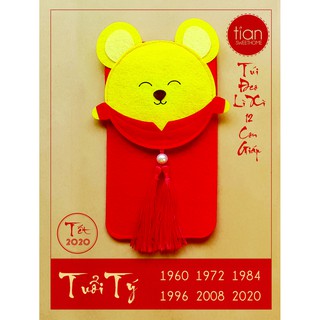 TÚI ĐEO LÌ XÌ  HANDMADE 12 CON GIÁP: TÝ