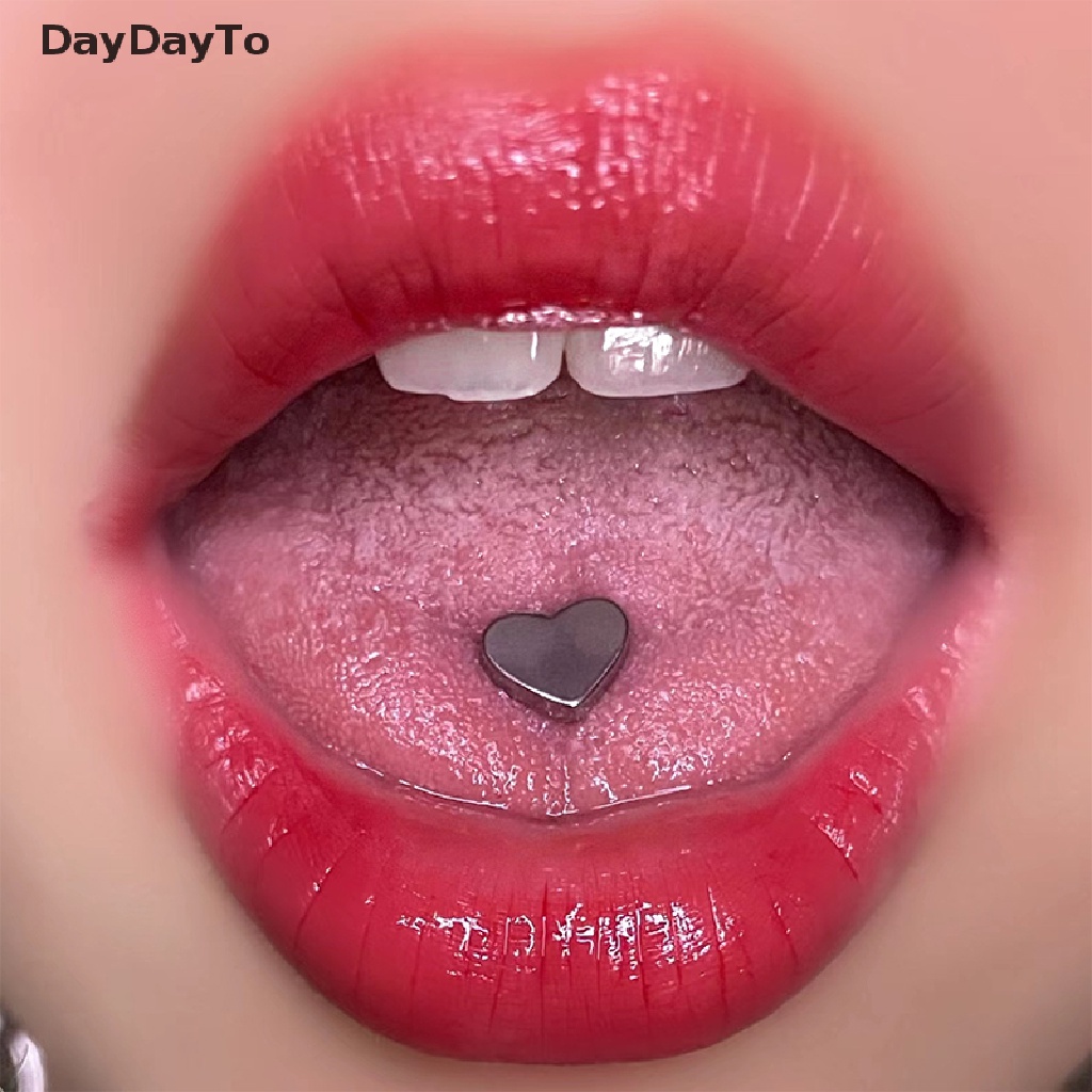 1 Khuyên Lưỡi Bằng Thép Titan Hình Trái Tim Cá Tính