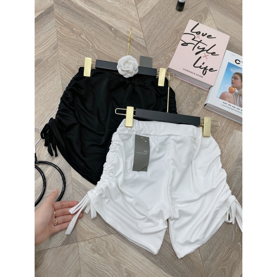 Quần short đùi dây rút 2 bên siêu cá tính quần đùi nữ cotton xuân hè