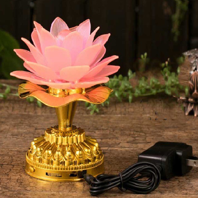 Đèn bàn thờ LED Hoa sen nhiều màu đa năng xài pin / điện_video