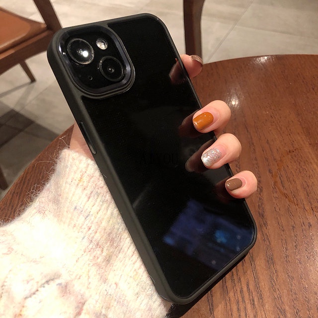 Ốp Điện Thoại Cứng Trong Suốt Viền Màu Vàng Cho iPhone 15 Pro 14 pro max 14 14plus
