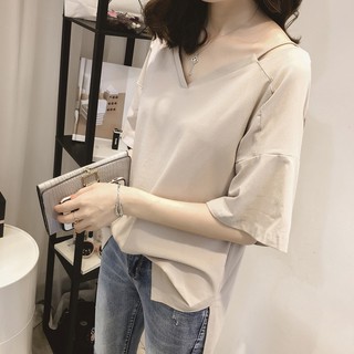 Freeship đơn 99k_ áo nữ tay lửng cổ chữ v thời trang