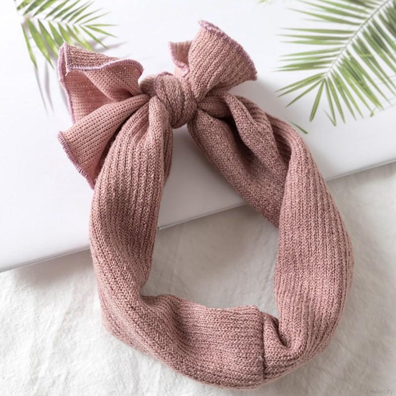 Băng đô nơ màu trơn dễ thương cho bé gái