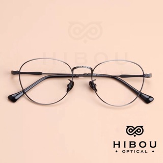 Gọng kính cận vintage kim loại nam nữ GT187 (Tặng hộp và khăn Hibou)