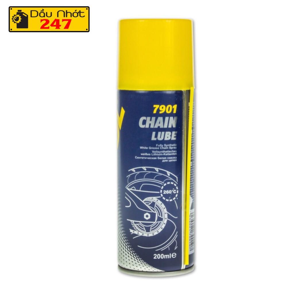 Chai xịt dưỡng sên Mannol 7901 Chain Lube 200ml