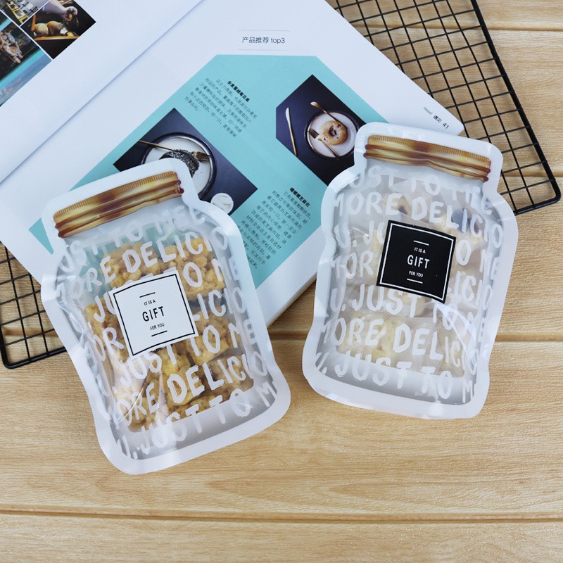 Túi Zip Đựng Bánh, Kẹo, Quà Hình Chai 14x19cm