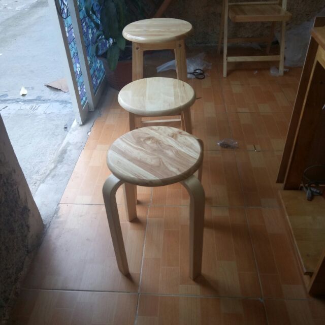 ghế đôn gỗ cao su tự nhiên- hàng xuất khẩu | BigBuy360 - bigbuy360.vn