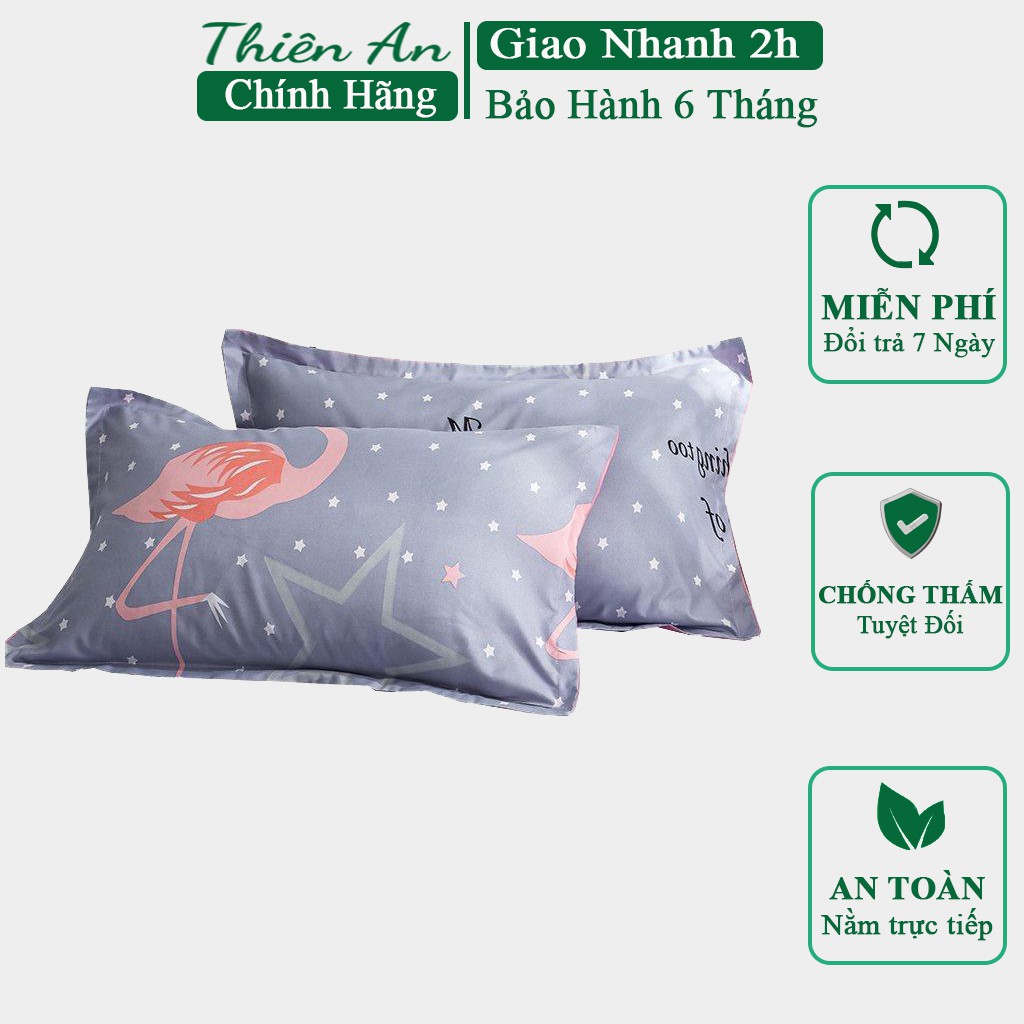 2 vỏ gối - chất liệu chống thấm cotton