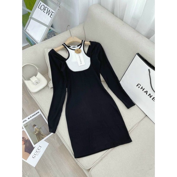 -LAROSA.clothing- ĐẦM BODY TAY DÀI KHOÉT VAI YẾM